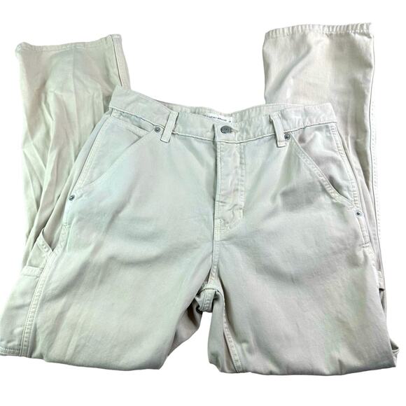 Lucky Brand Light Khaki High Rise Mom Carpenter Pants - Picture 1 of 9